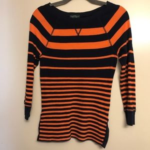 Ralph Lauren | Orange & Navy Blue Stripe Sweater
